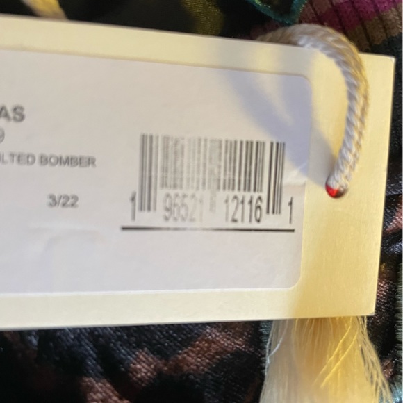 NWT JOHNNY WAS JUNIA VELVET QUILTED BOMBER JACKET ZIP FRONT, EMBROIDERED, SZ L - Picture 6 of 10